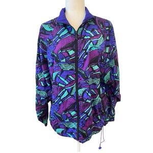 Reebok Vintage Retro Purple Windbreaker Track Jacket